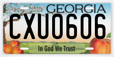 GA license plate CXU0606