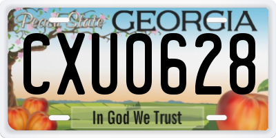 GA license plate CXU0628