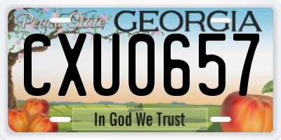 GA license plate CXU0657