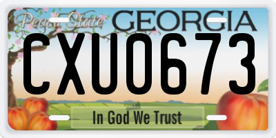 GA license plate CXU0673