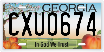 GA license plate CXU0674