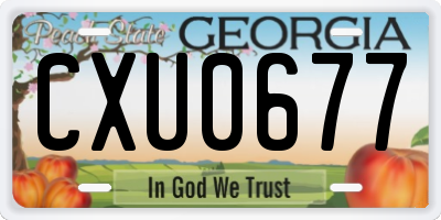GA license plate CXU0677