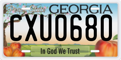 GA license plate CXU0680