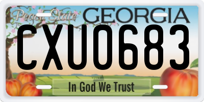 GA license plate CXU0683