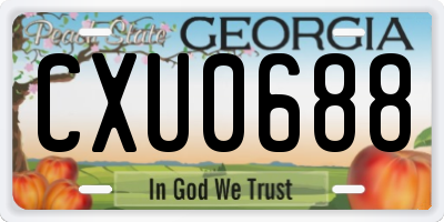 GA license plate CXU0688