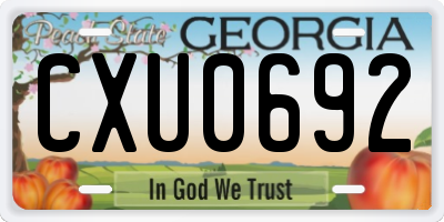 GA license plate CXU0692