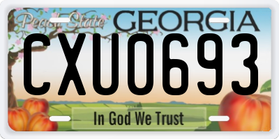 GA license plate CXU0693