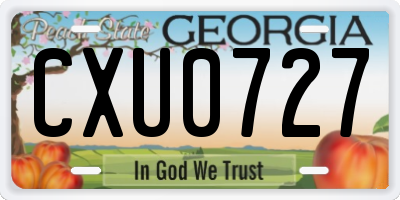 GA license plate CXU0727