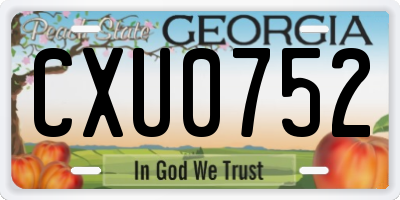 GA license plate CXU0752