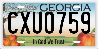 GA license plate CXU0759