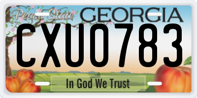 GA license plate CXU0783