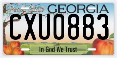 GA license plate CXU0883
