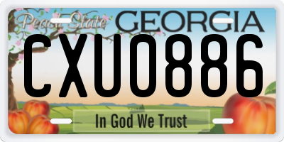 GA license plate CXU0886