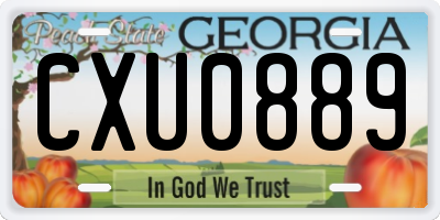 GA license plate CXU0889