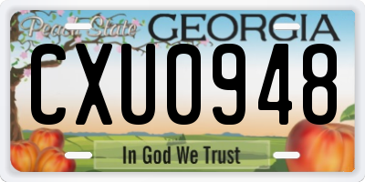 GA license plate CXU0948