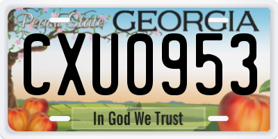 GA license plate CXU0953