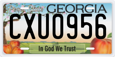 GA license plate CXU0956
