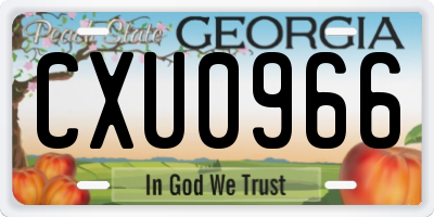 GA license plate CXU0966