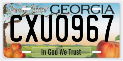 GA license plate CXU0967