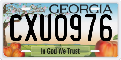 GA license plate CXU0976