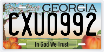 GA license plate CXU0992