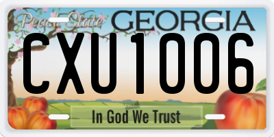 GA license plate CXU1006