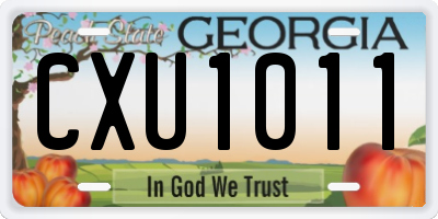 GA license plate CXU1011