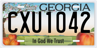 GA license plate CXU1042