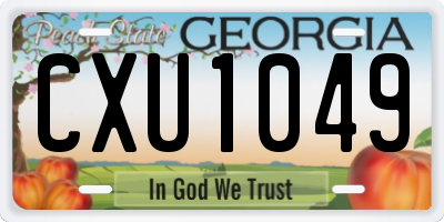 GA license plate CXU1049