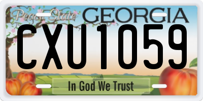 GA license plate CXU1059
