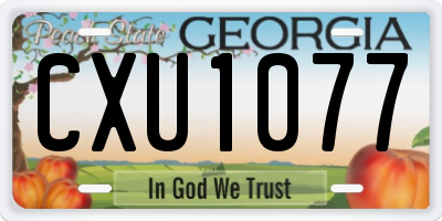 GA license plate CXU1077