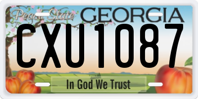 GA license plate CXU1087