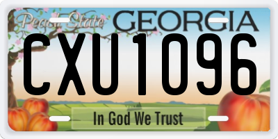 GA license plate CXU1096