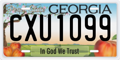 GA license plate CXU1099
