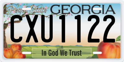 GA license plate CXU1122