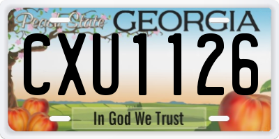 GA license plate CXU1126