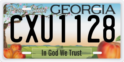 GA license plate CXU1128