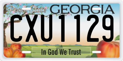 GA license plate CXU1129