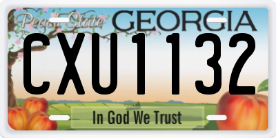 GA license plate CXU1132