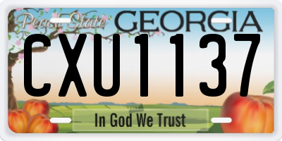 GA license plate CXU1137