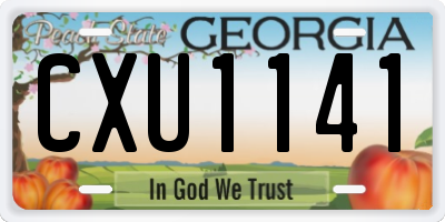 GA license plate CXU1141