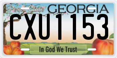 GA license plate CXU1153