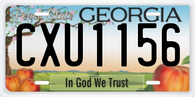 GA license plate CXU1156
