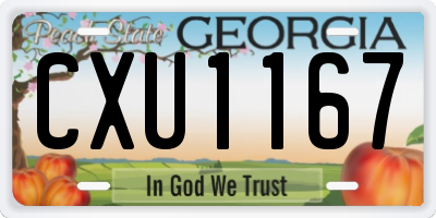 GA license plate CXU1167