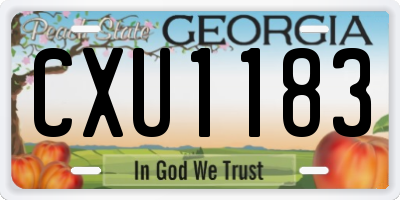 GA license plate CXU1183