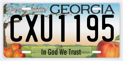 GA license plate CXU1195