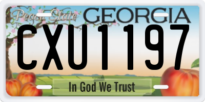 GA license plate CXU1197