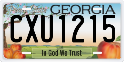 GA license plate CXU1215