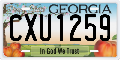 GA license plate CXU1259