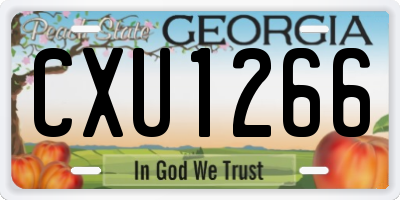 GA license plate CXU1266